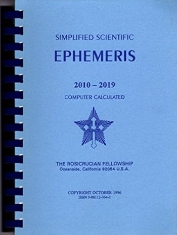 Ten Year Ephemeris 2010-2019