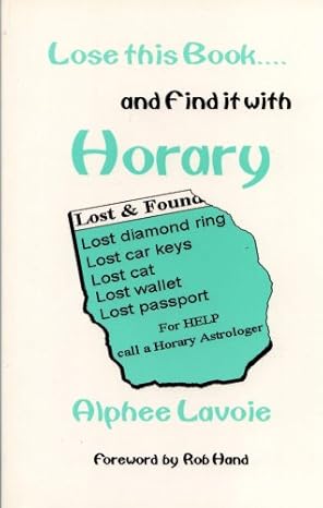 Lose this Book and Find it with Horary